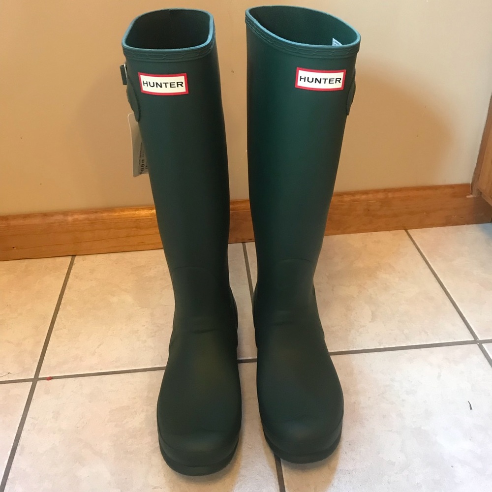 Green Hunter Boots Size 10